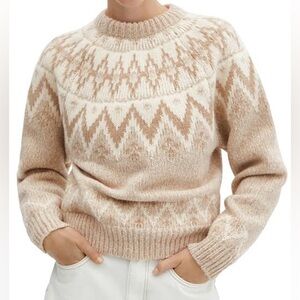 MANGO Fair Isle Crew Neck Sweater